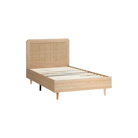 Bed Frame Wooden Bed Frame Rattan Headboard Q/D/K/KS/S