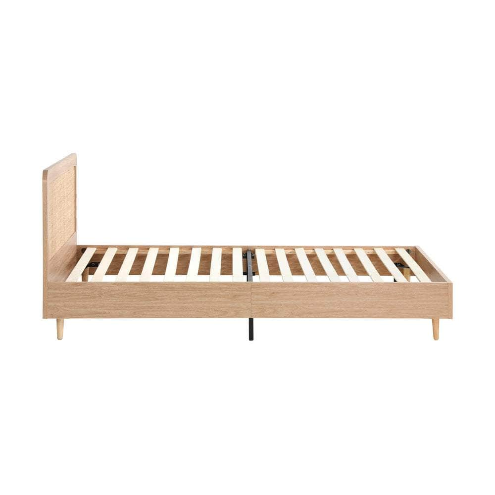 Bed Frame Wooden Bed Frame Rattan Headboard Q/D/K/KS/S