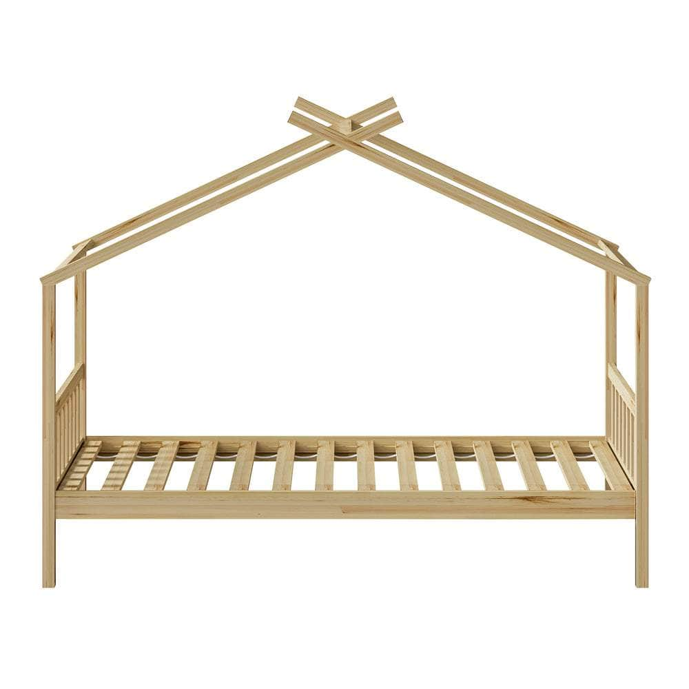 Bed Frame Wooden Kids Single Timber House Beds