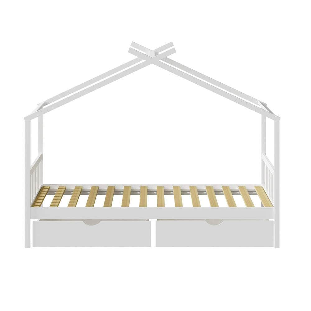 Bed Frame Wooden Kids Single Timber House Beds