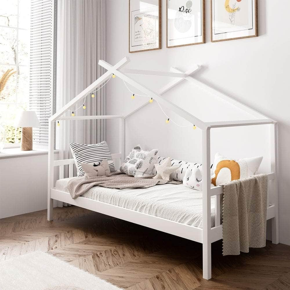 Bed Frame Wooden Kids Single Timber House Beds