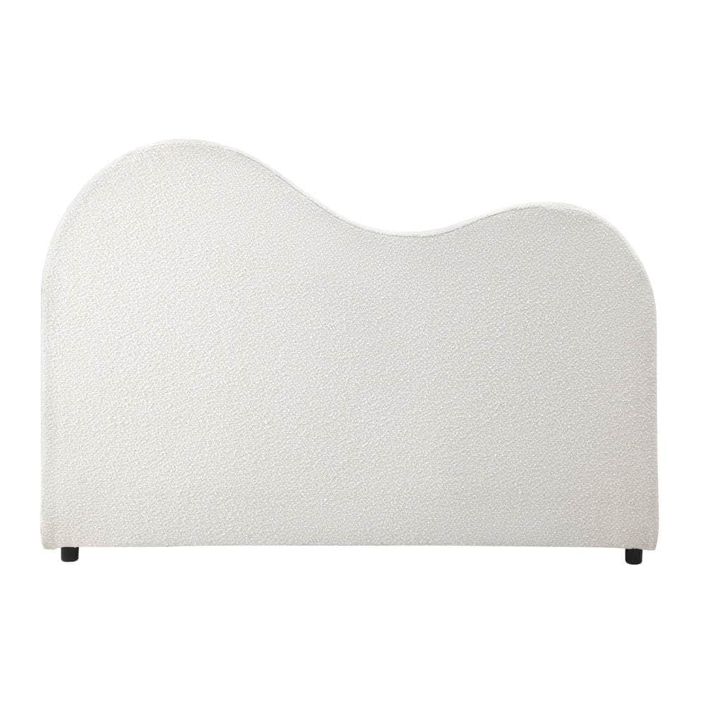 Bed Head Double/King Single/Queen Size Headboard Boucle Fabric White