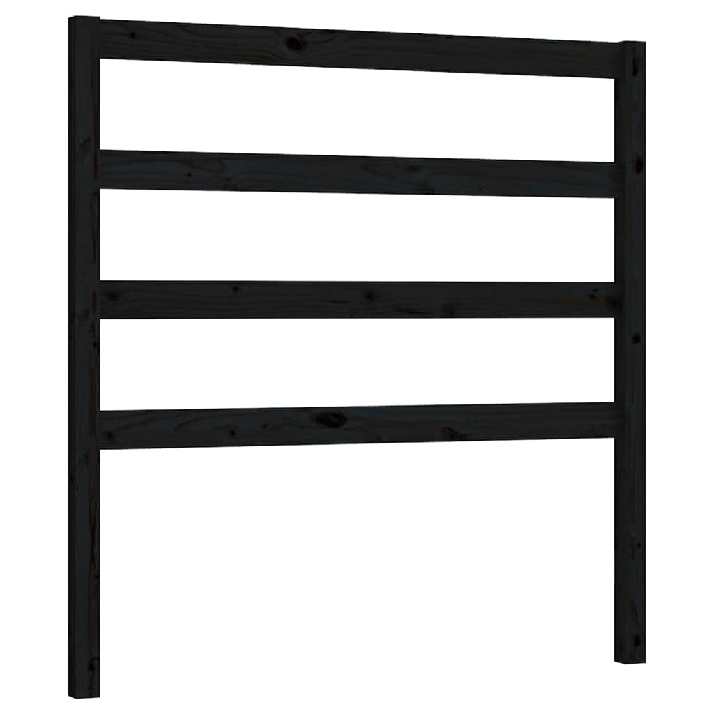 Bed Headboard Black Solid Wood