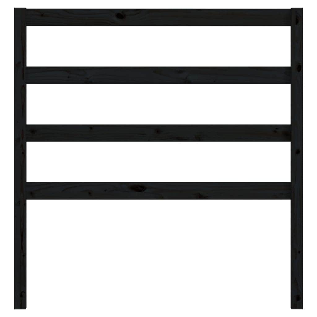 Bed Headboard Black Solid Wood