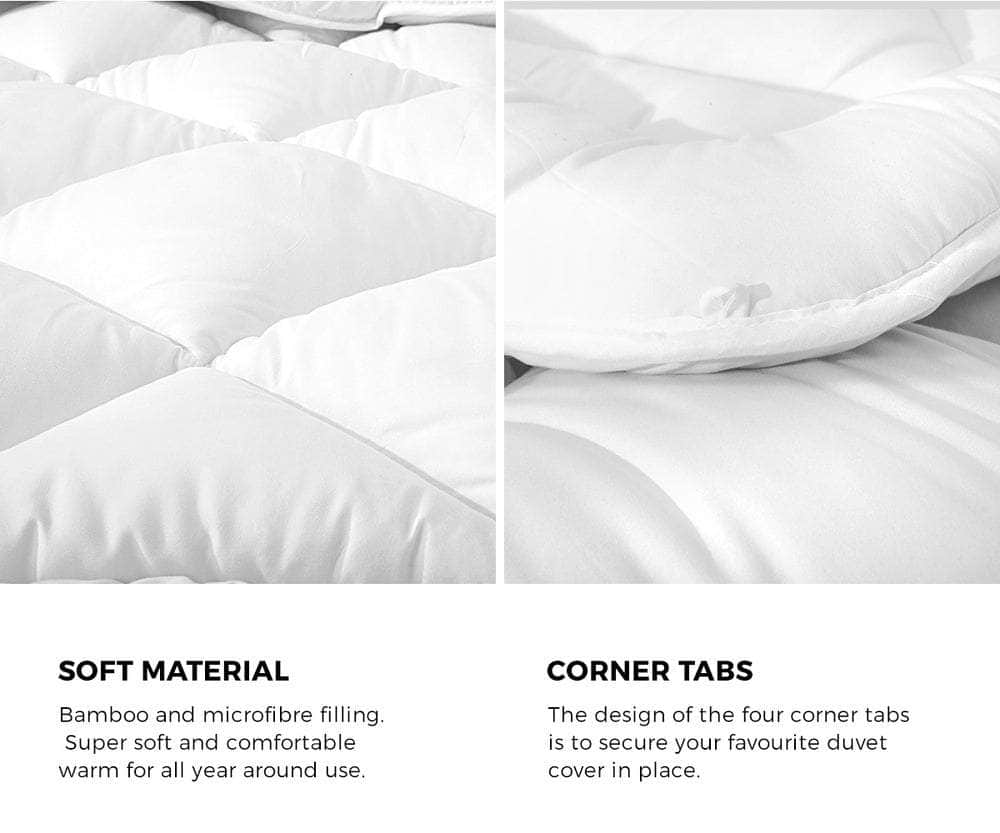 BEDDING 700GSM Comforter Duvet Super King Microfiber Quilt