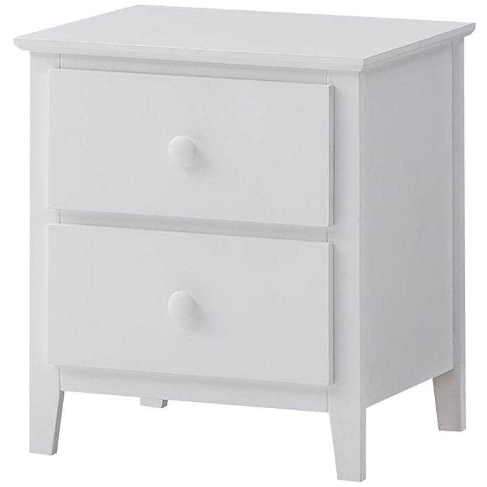 Bedside 2Pc Bedroom Set Drawers Nightstand Cabinet - White