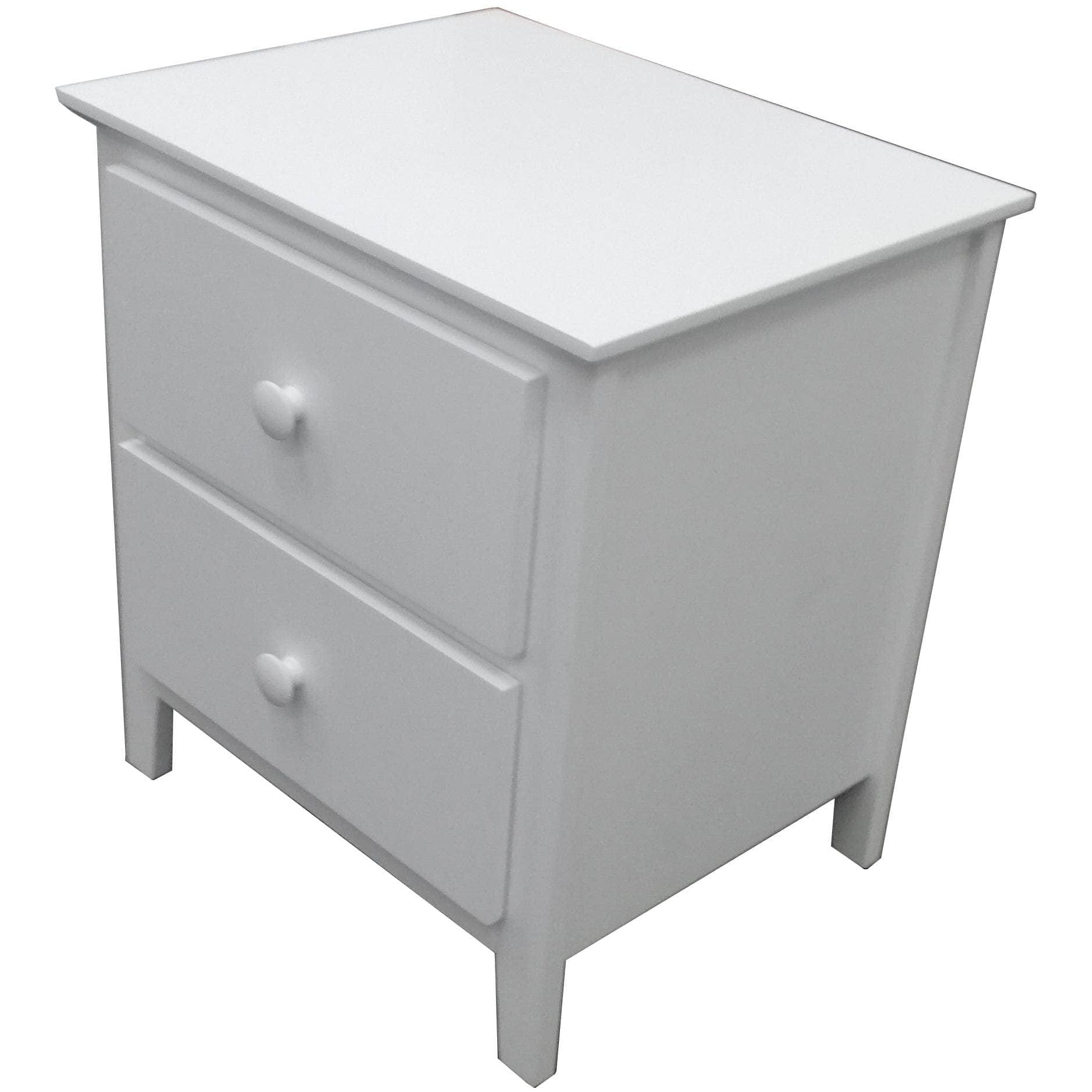 Bedside 2Pc Bedroom Set Drawers Nightstand Cabinet - White