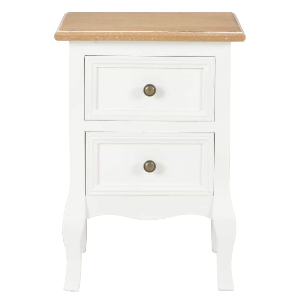 Bedside Cabinet 2 pcs White MDF