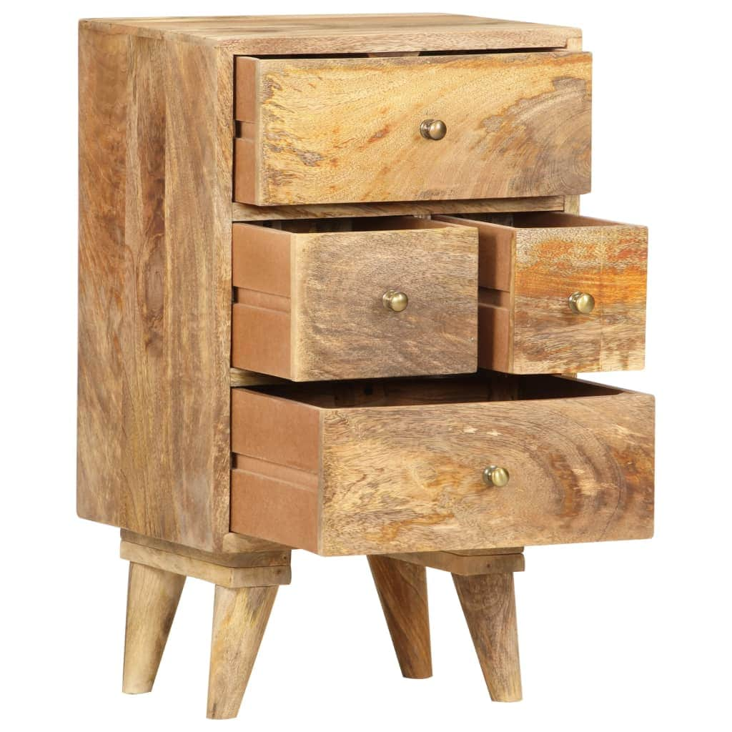 Bedside Cabinet 4 Drawers Mango Wood