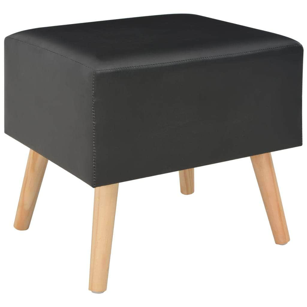 Bedside Cabinet Black  Leather