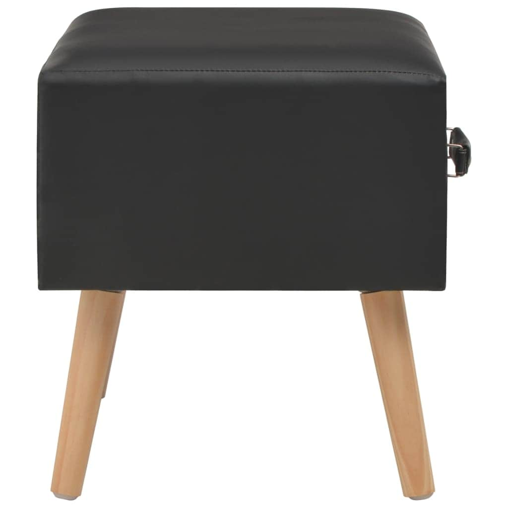 Bedside Cabinet Black  Leather