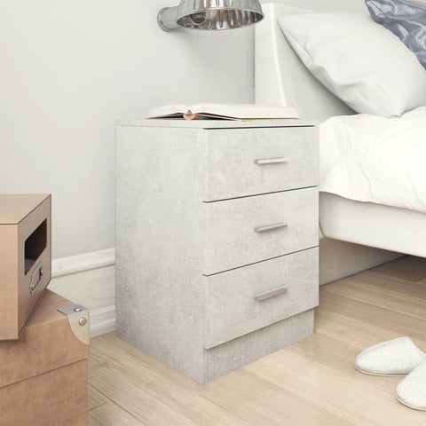 Bedside Cabinet Concrete Grey - Chipboard