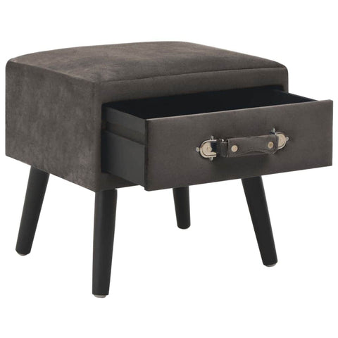 Bedside Cabinet Grey  Velvet