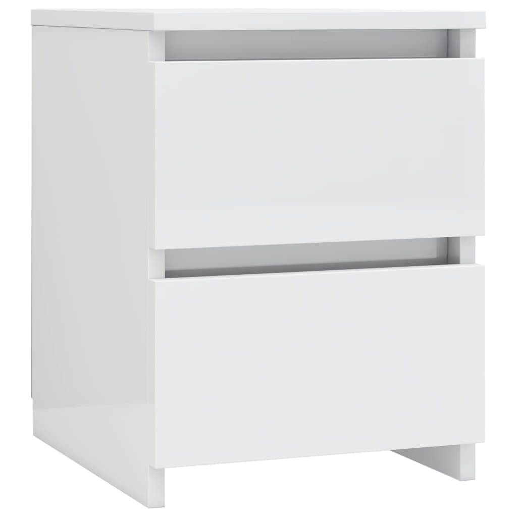 Bedside Cabinet High Gloss White  Chipboard