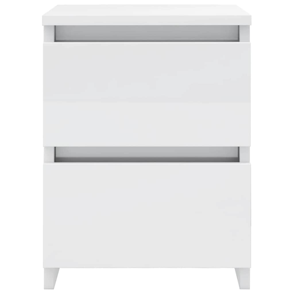 Bedside Cabinet High Gloss White  Chipboard