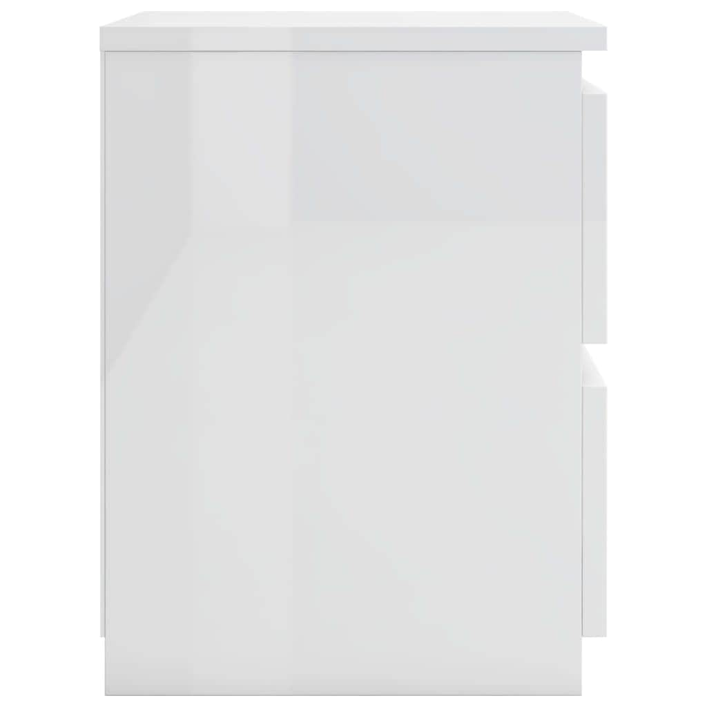 Bedside Cabinet High Gloss White  Chipboard