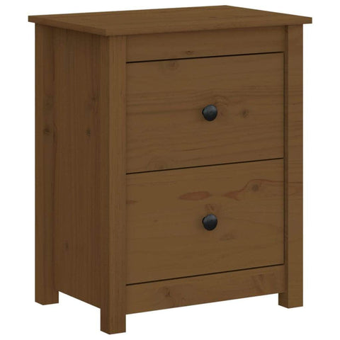 Bedside Cabinet Honey Brown - Solid Wood Pine