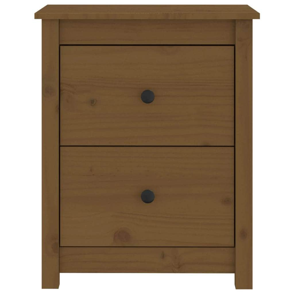 Bedside Cabinet Honey Brown - Solid Wood Pine