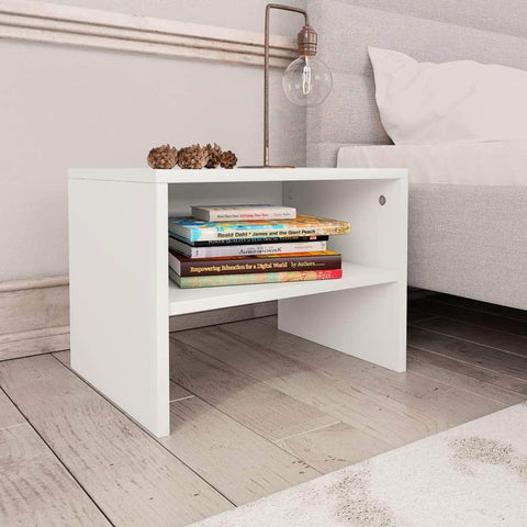 Bedside Cabinet  White Chipboard