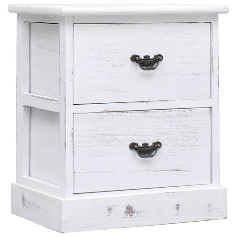 Bedside Cabinet White Paulownia Wood