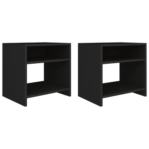 Bedside Cabinets 2 pcs Black Chipboard