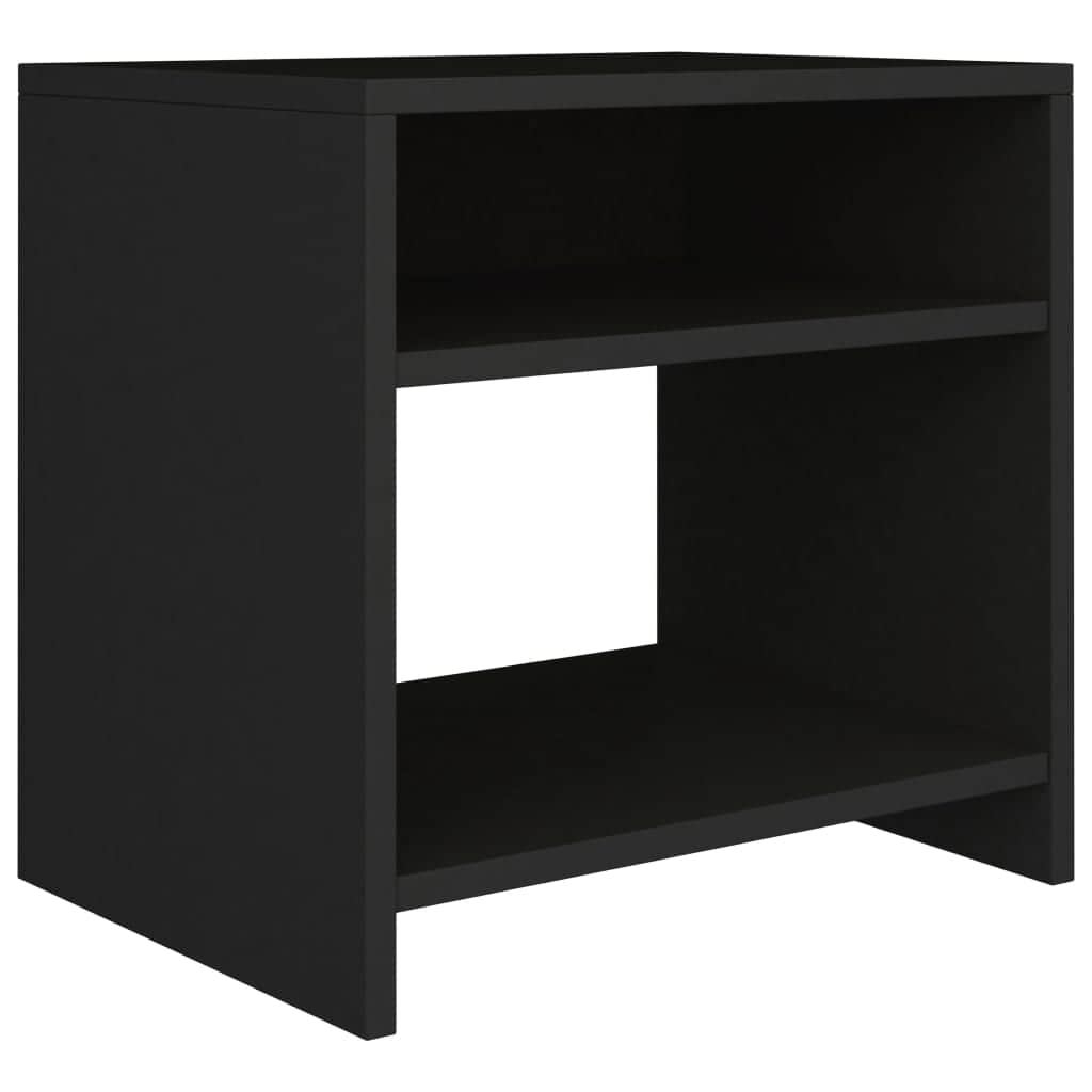 Bedside Cabinets 2 pcs Black Chipboard