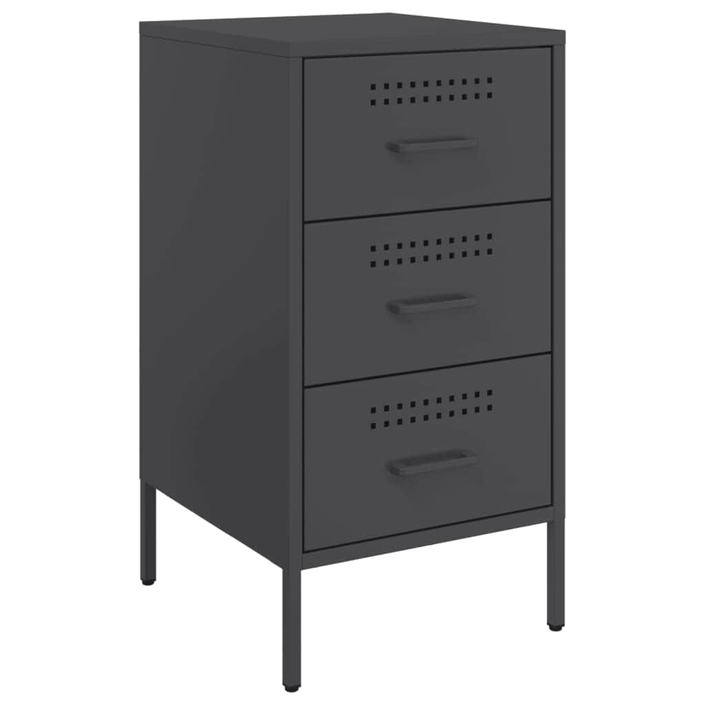 Bedside Cabinets 2 pcs Black Cold-rolled Steel