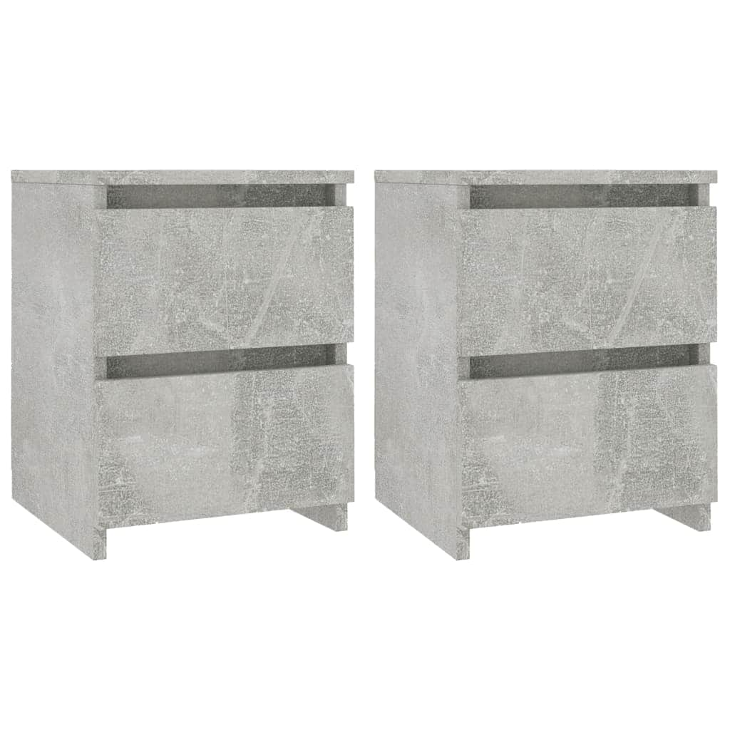 Bedside Cabinets 2 pcs Concrete Grey  Chipboard