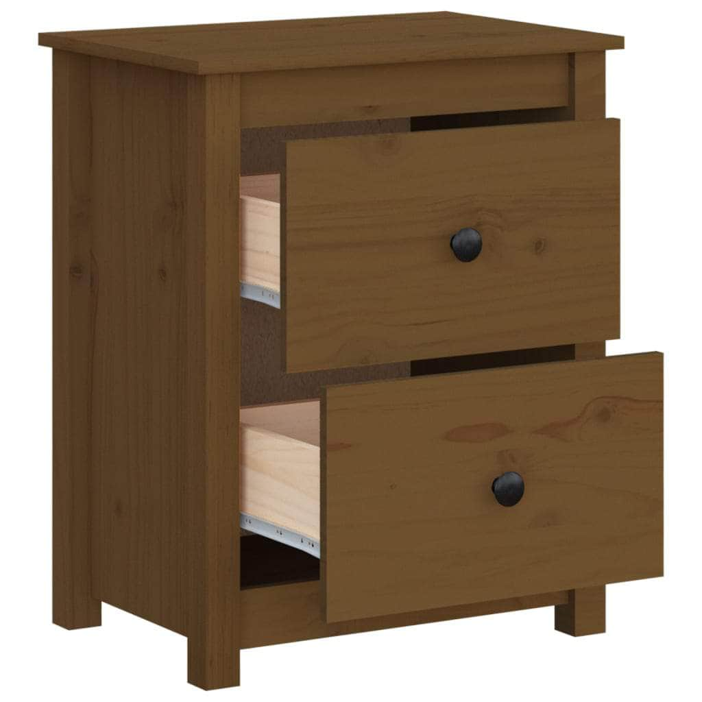 Bedside Cabinets 2 pcs Honey Brown Solid Wood