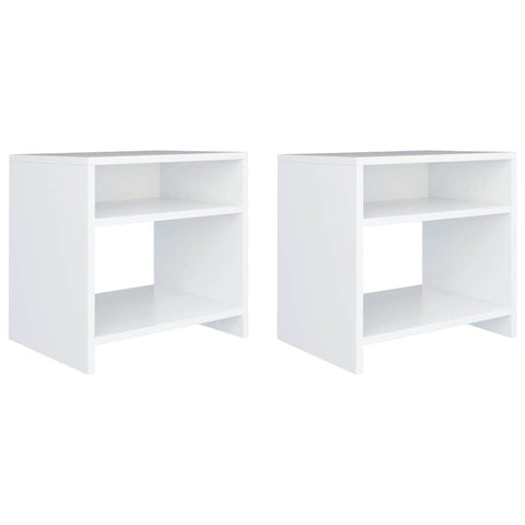 Bedside Cabinets 2 pcs White Chipboard