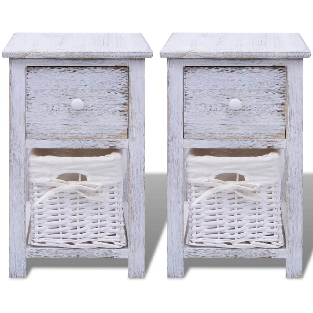 Bedside Cabinets 2 Pcs Wood White