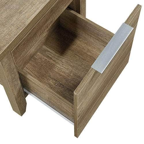 Bedside Table 2 Drawers Storage Table Night Stand Mdf In Oak