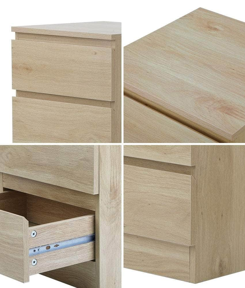 Bedside Table 3 Drawers Storage Cabinet Black