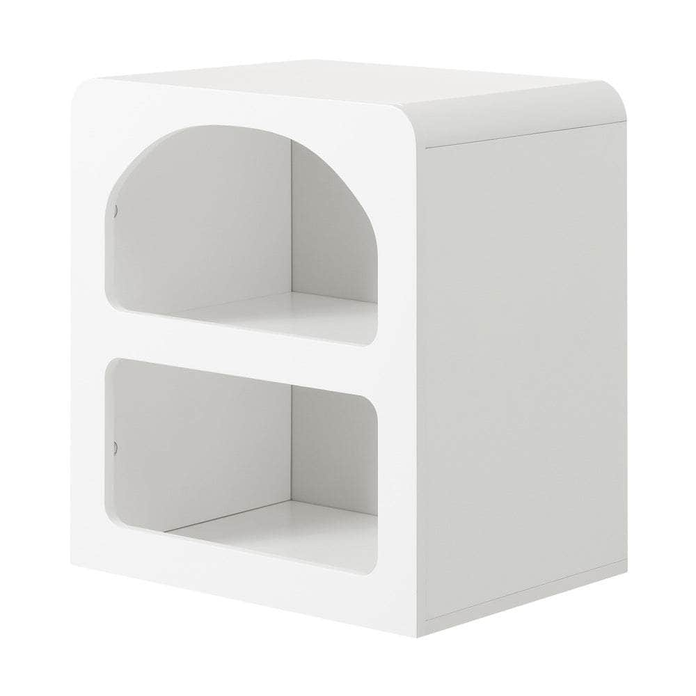 Bedside Table Display Shelf Storage Cabinet Nightstand White