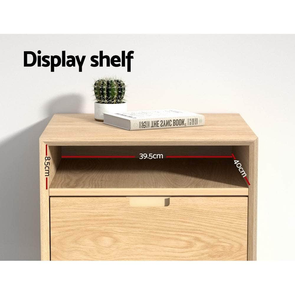 Bedside Table Drawers Side Table Shelf Storage Cabinet Nightstand GORR