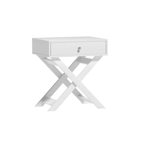 Bedside Table Drawers Side Table Storage Cabinet Nightstand White QARA