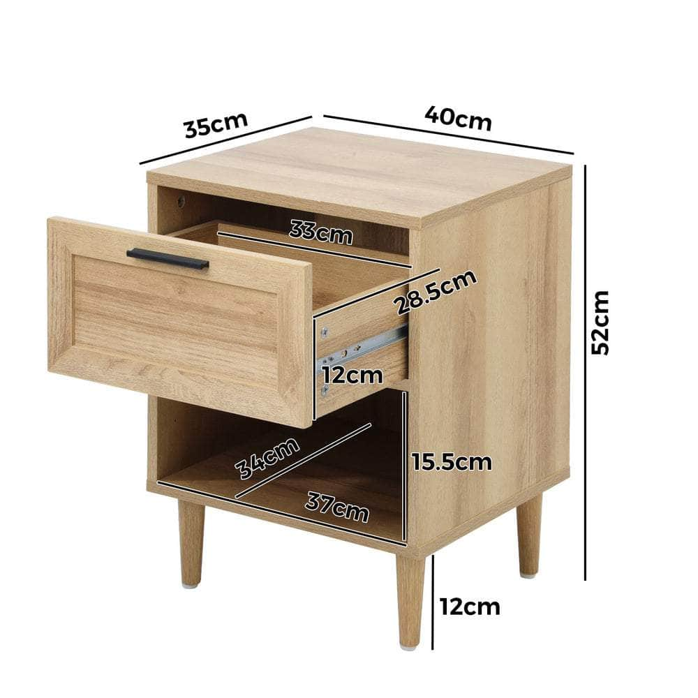 Bedside Table Nightstand Bedroom Storage Cabinet