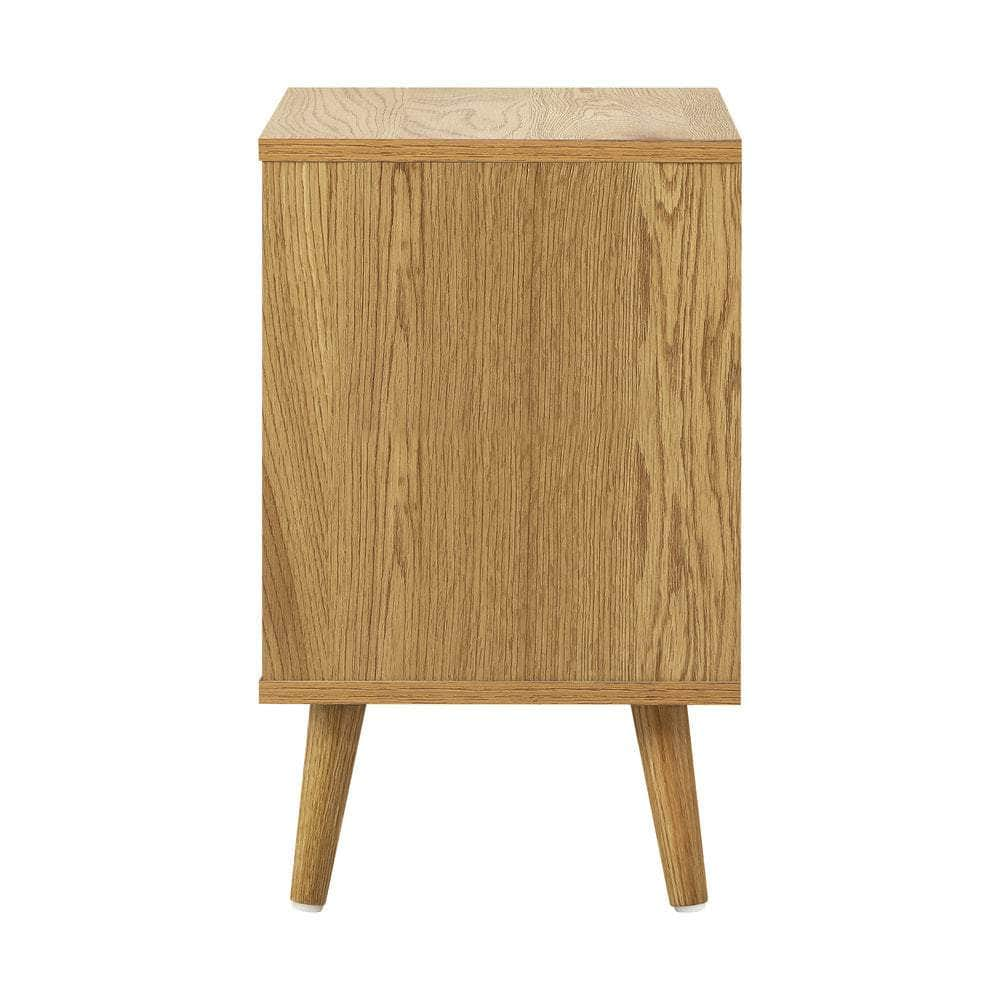 Bedside Tables 2 Drawers Side Table Nightstand Storage Cabinet Wood