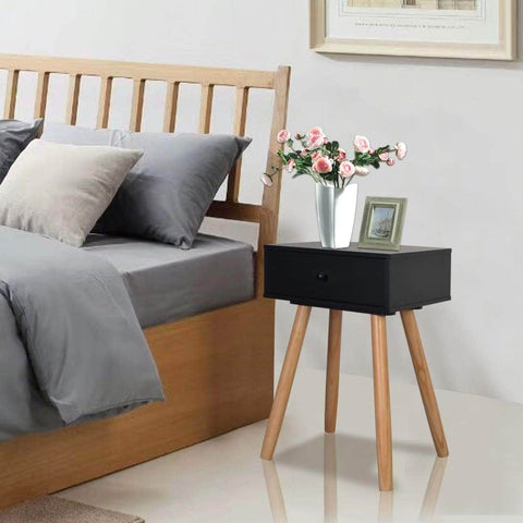 Bedside Tables 2 pcs Solid Pinewood  Black