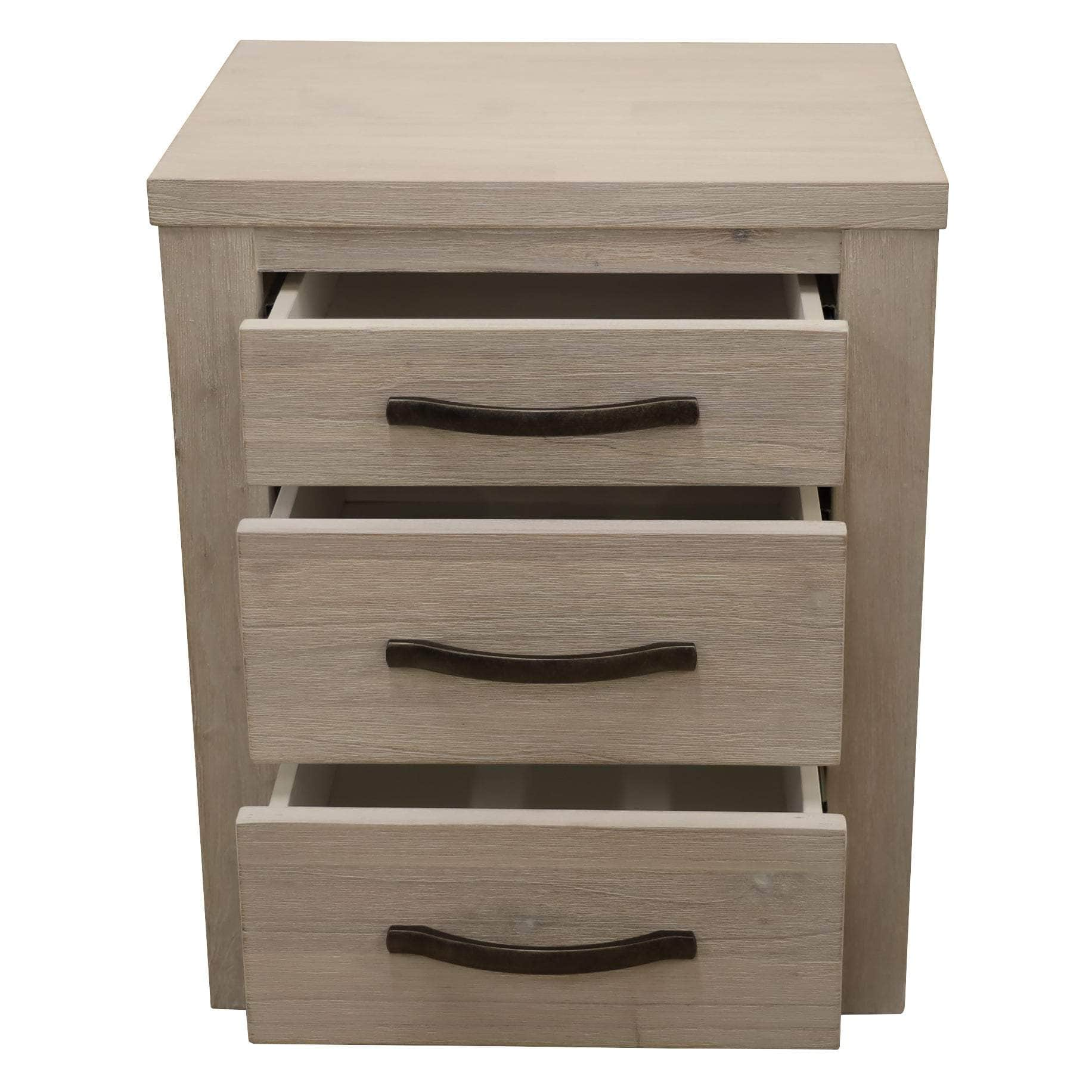 Bedside Tables 3 Drawers Storage Cabinet Shelf Side End Table - White