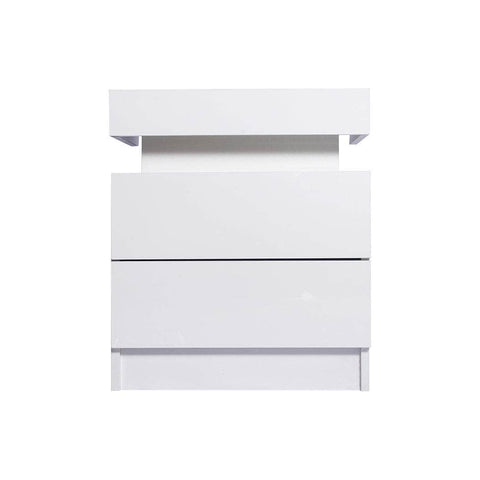 Bedside Tables RGB LED Side Table White