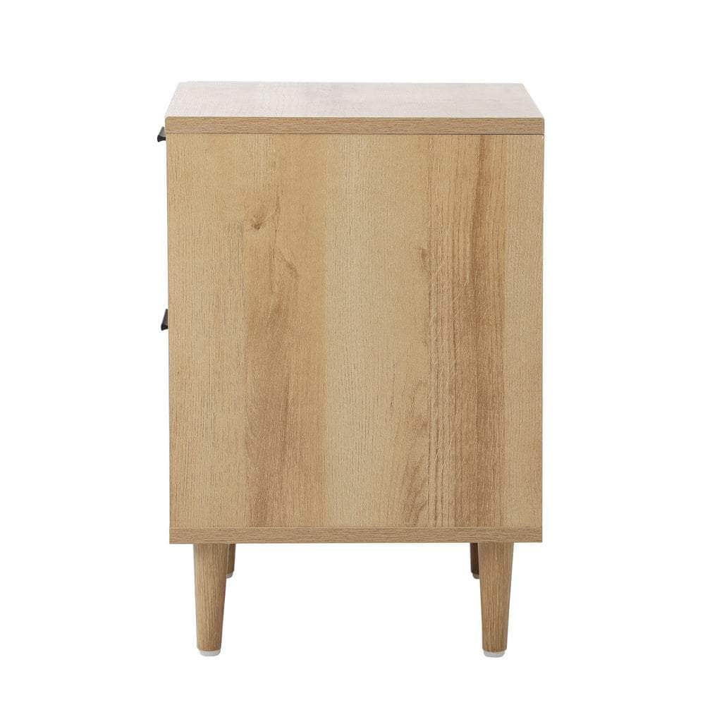 Bedside Tables Set of 2 Nightstand Natural White