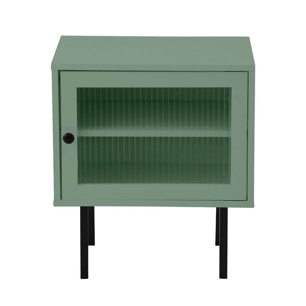 Bedside Tables Storage Cabinet Wood Black/Green/White