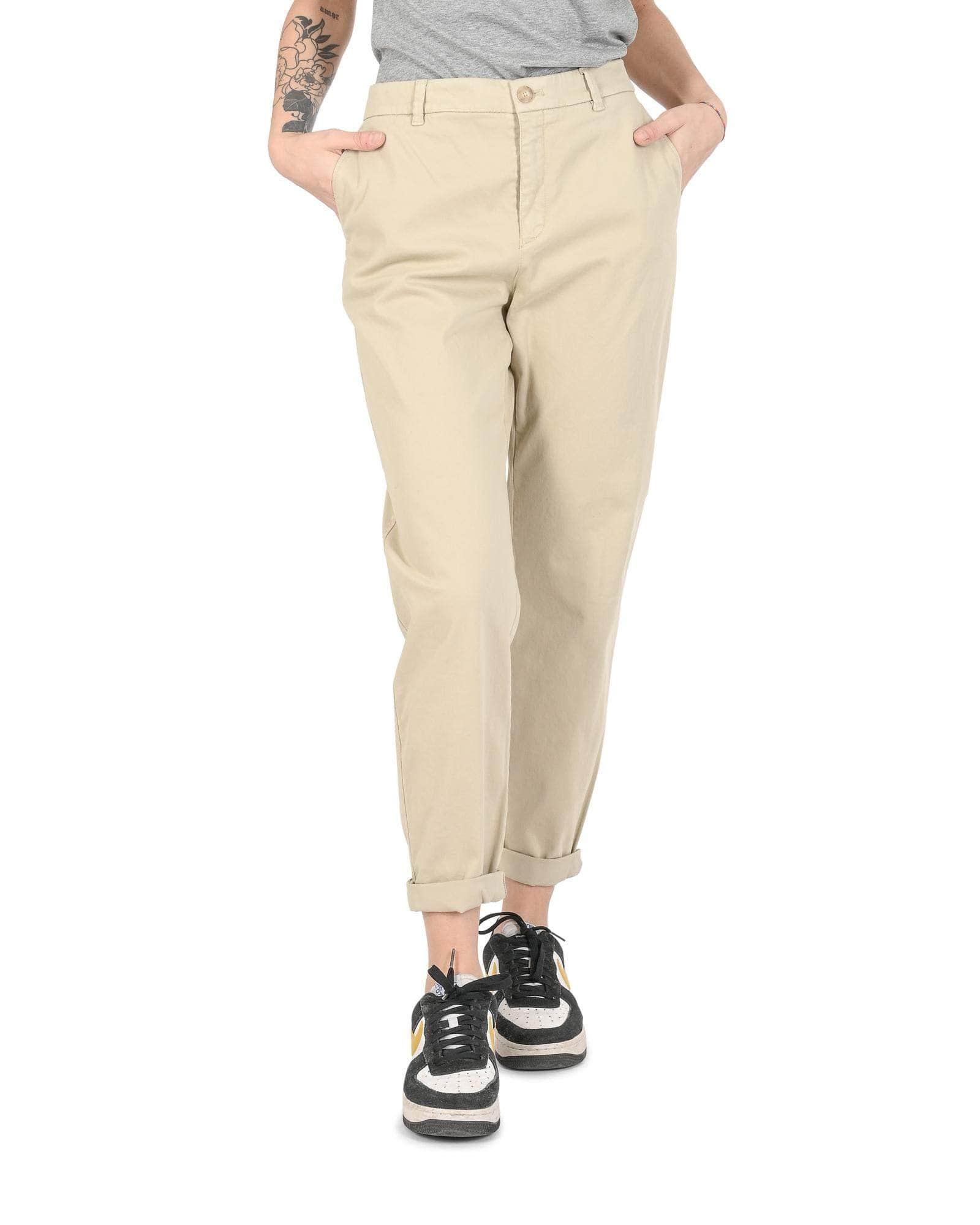 Beige Bliss Hugo Boss Women'S Cotton Blend Trousers - 38 Eu