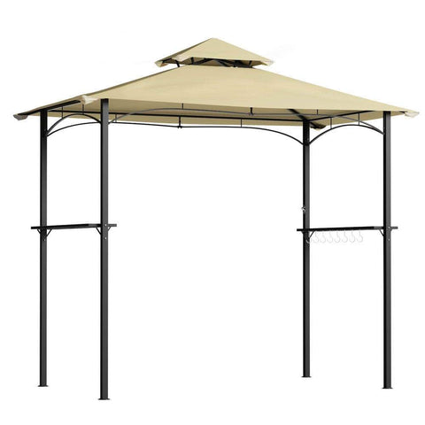 Beige Outdoor Gazebo Patio Marquee with BBQ Grill Shelter