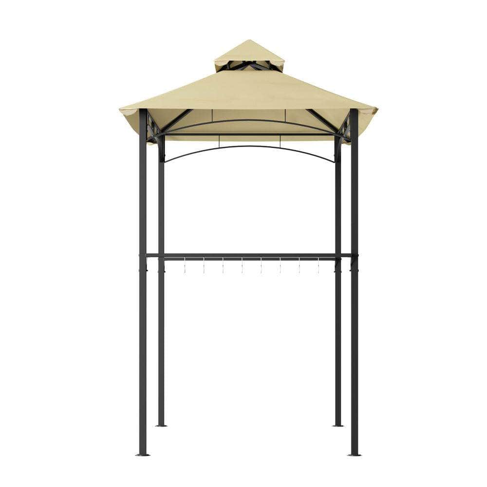 Beige Outdoor Gazebo Patio Marquee with BBQ Grill Shelter