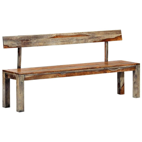 Bench 160 cm Grey Solid Sheesham Wood