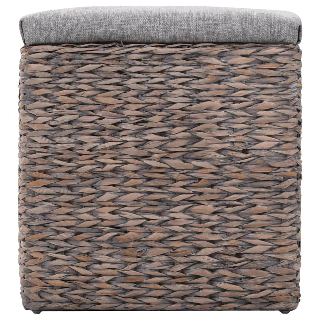 Bench with 3 Baskets Seagrass Grey