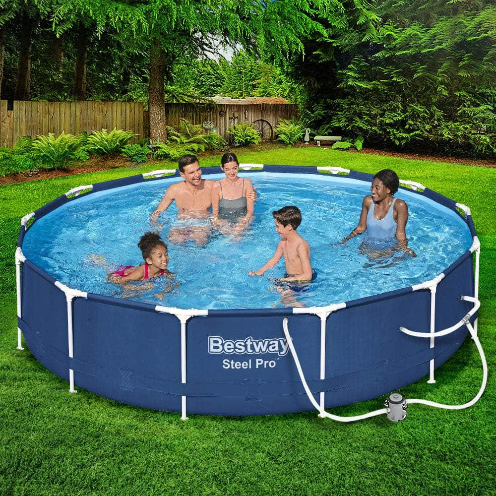 Bestway 3.69M Swimming Pool Above Ground Filter Pump Steel Pro Frame Pools