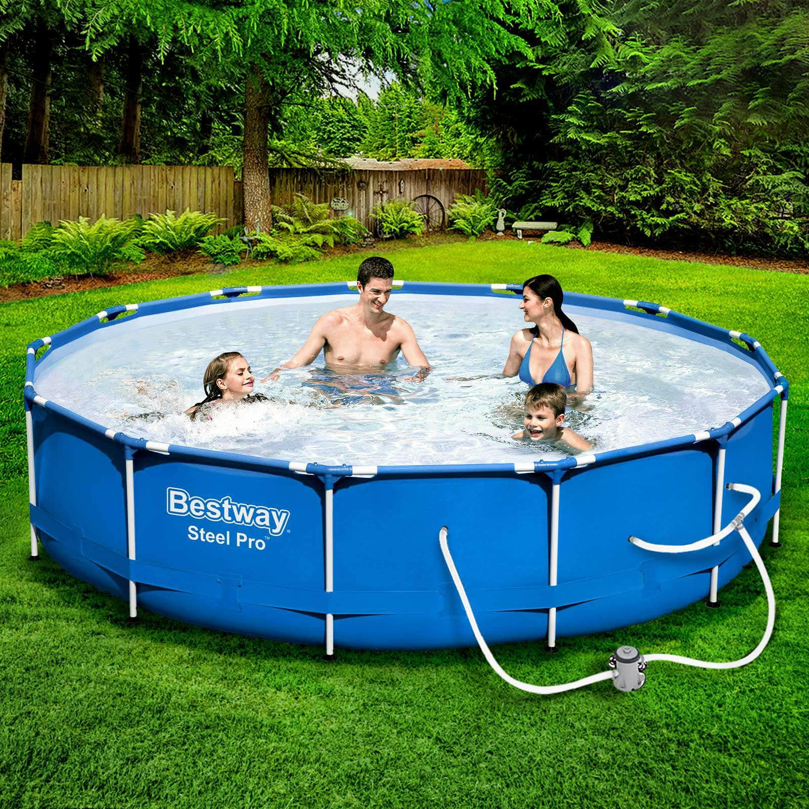 Bestway 3.69M Swimming Pool Above Ground Filter Pump Steel Pro Frame Pools